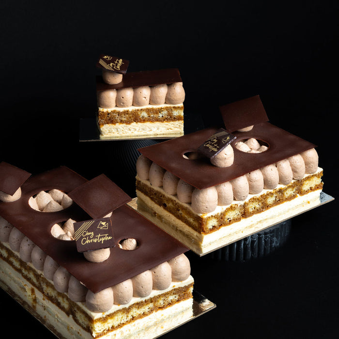 tiramisu cake from Chez Christophe artisan cake and dessert shop in Burnaby and White Rock, near Vancouver, BC