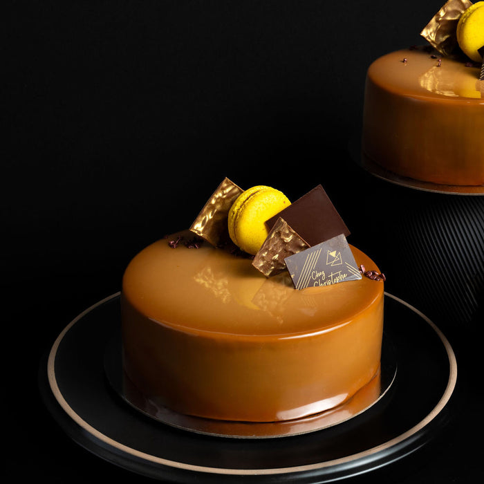 mango chocolate cake - top-rated cakes from Chez Christophe artisan cake and dessert shop in Burnaby and White Rock, near Vancouver, BC