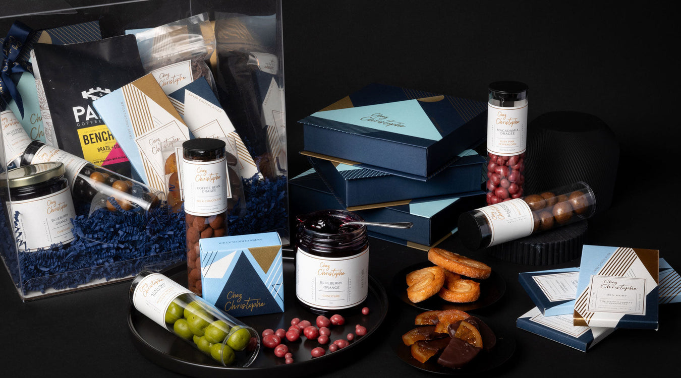 Best gourmet gift boxes in metro vancouver, bc, artisan chocolate and local confections from Chez Christophe Chocolate Shop and Patisserie in Burnaby and White Rock - Shipping across Canada