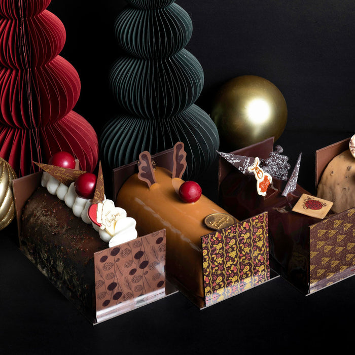 Top cake shop, metro vancouver, Buche de Noel / Yule Log Christmas Dessert Cakes by Chez Christophe in burnaby and white rock