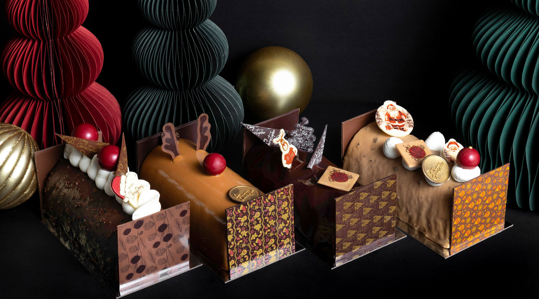top-rated buche de noel, vancouver, bc, four flavours from chez christophe patisserie in burnaby and white rock, bc