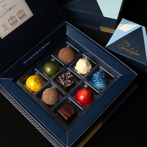 artisan chocolate boxes made in Burnaby and White Rock, near Vancouver, BC, by Chez Christophe artisan chocolate shop