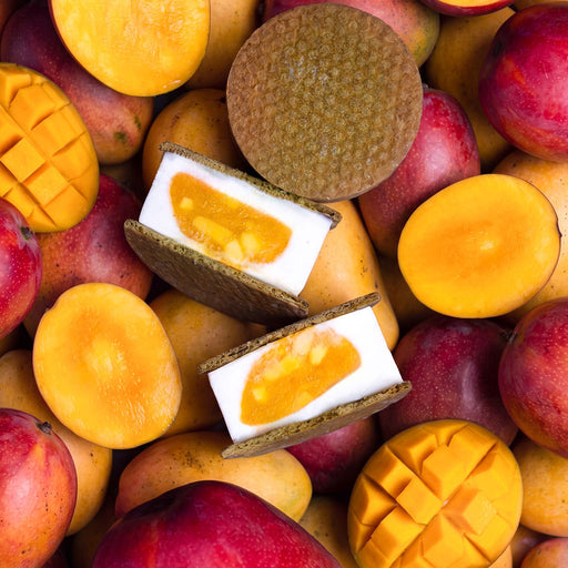 Mango yogurt gelato ice cream sandwich Metro Vancouver BC, Chez Christophe and Buttermere patisserie collaboration white rock, burnaby, west vancouver