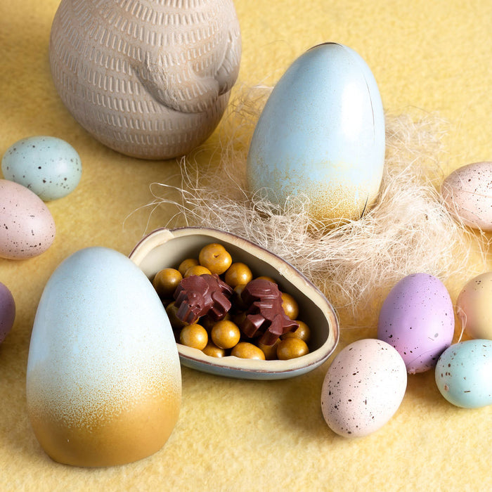 Easter chocolate from Canadian chocolate company from Chez Christophe in Metro Vancouver, BC, large chocolate egg filled. 