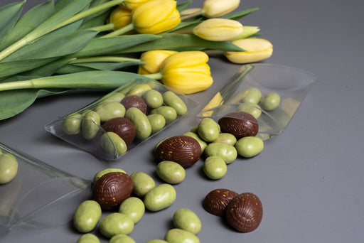 chocolate easter eggs and dragee from artisan chocolate shop chez christophe in burnaby and white rock near vancouver BC