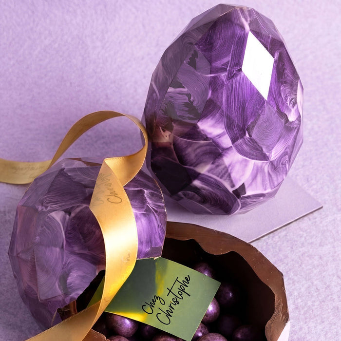 Elegant Easter gifts, large chocolate egg, metro Vancouver, BC, from Chez Christophe chocolate shop in Burnaby and White Rock.