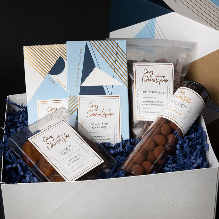 artisan chocolate gift boxes in Metro Vancouver, BC, shipping across Canada from Chez Christophe Chocolate Shop in Burnaby and White Rock, BC.