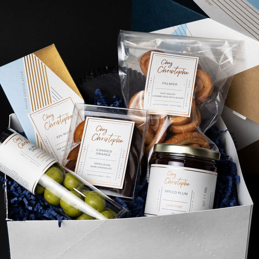 artisan food gift boxes and gift baskets in Metro Vancouver, local delivery and shipping across Canada, Chez Christophe Chocolaterie.