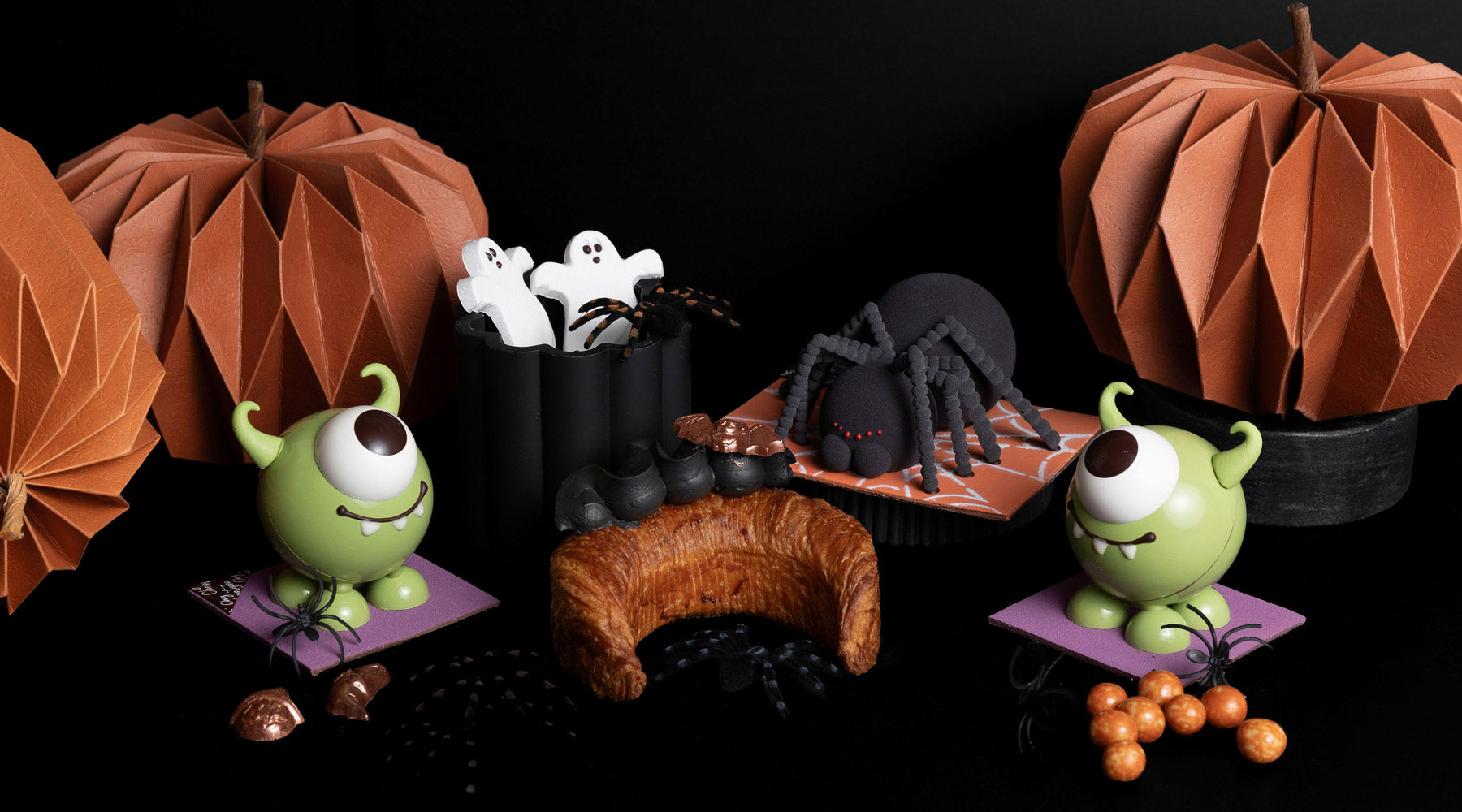 Best Halloween treats in Metro Vancouver, BC. Chocolate and pastry collection from Chez Christophe Chocolaterie and patisserie in Burnaby, White Rock, and West Vancouver
