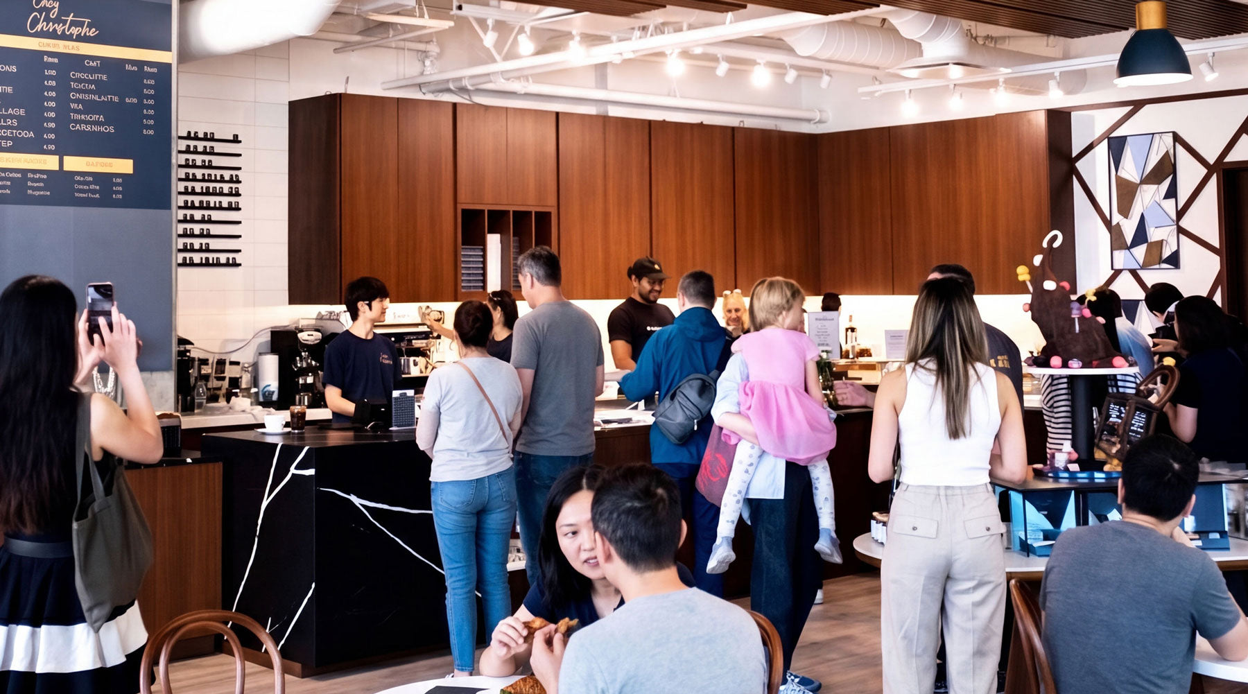best new cafe, patisserie, lunch spot, in West Vancouver, BC. Chez Christophe Chocolaterie Patisserie on Marine Drive, offering artisan cake, chocolate, pastries, sandwiches, espresso drinks. 