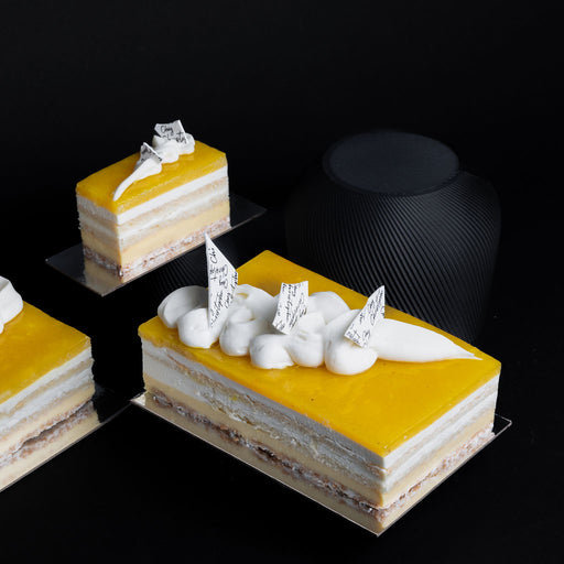 Pina Colada summer cake from Chez Christophe artisan cake shop in Burnaby and White Rock, near Vancouver, BC