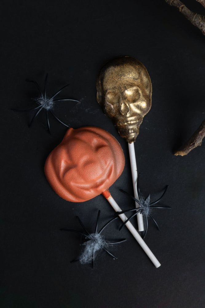 best halloween treats in Metro Vancouver, BC, spooky chocolate lollipops from Chez Christophe artisan chocolate shop in Burnaby and White Rock. 