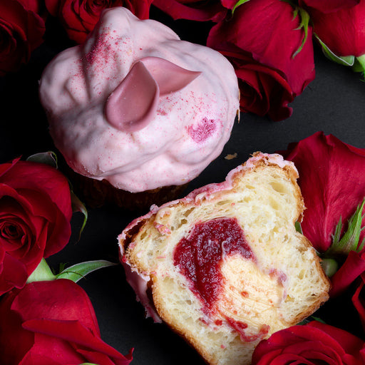 Top Valentine's Day treats - Specialty Croissant,  vanilla and raspberry, Chez Christophe patisserie in Burnaby and White Rock, BC. 