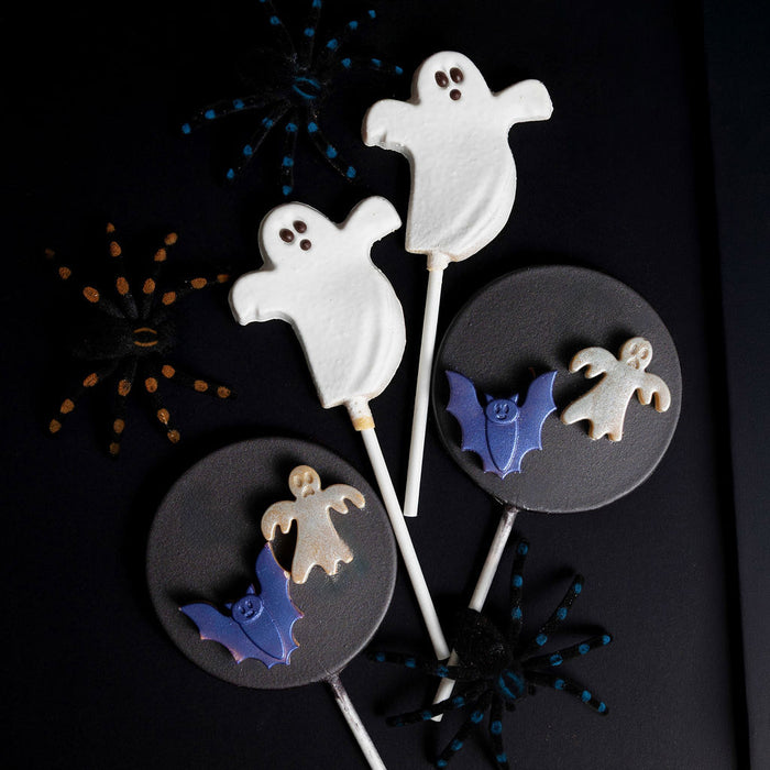 Halloween-themed chocolate treats in Vancouver, BC lollipops from Chez Christophe Chocolaterie Patisserie in Burnaby, White Rock, and West Vancouver