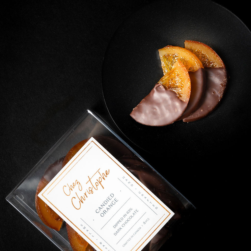 candied chocolate orange artisan chocolate shop in metro vancouver - Chez Christophe