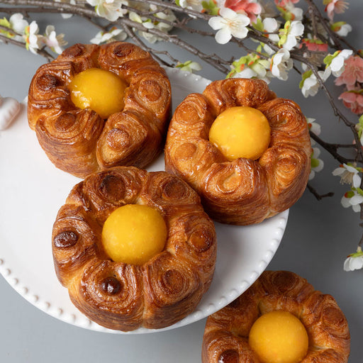 flower croissant, cherry blossom treat collection in Metro Vancouver, bc from Chez Christophe Patisserie in Burnaby and White Rock.