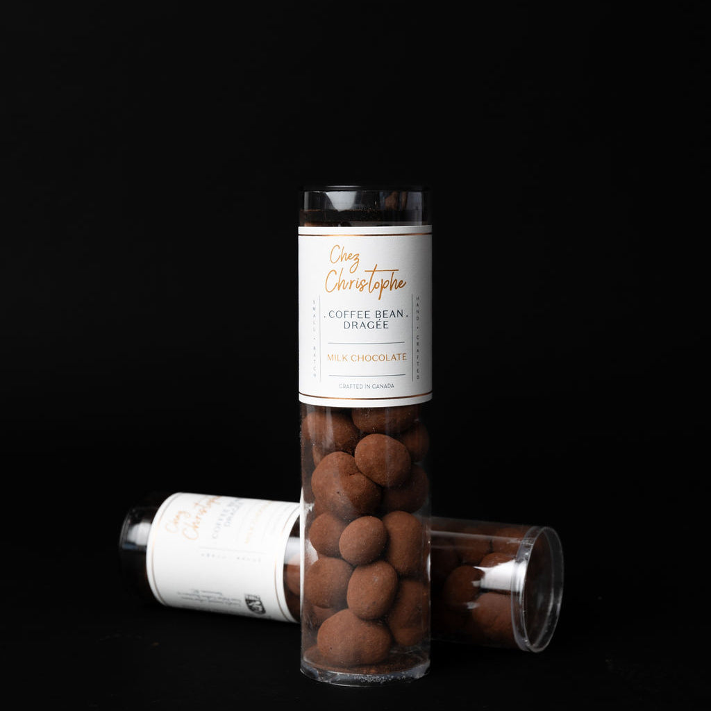 chocolate coffee beans - shop packaged goods - Chez Christophe artisan chocolate shop and bakery in Burnaby and White Rock, near Vancouver, BC