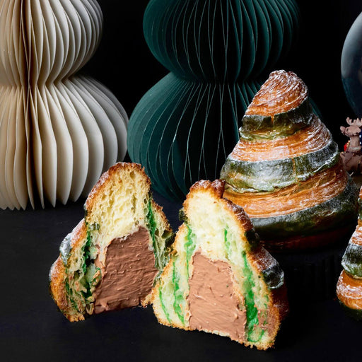 top festive treats vancouver, bc, christmas tree specialty croissant with chocolate and orange filling, chez christophe patisserie in burnaby and white rock, bc