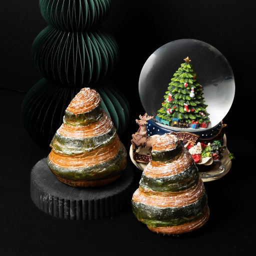 best festive treats vancouver, bc, christmas tree specialty croissant with chocolate and orange filling, chez christophe patisserie in burnaby and white rock, bc