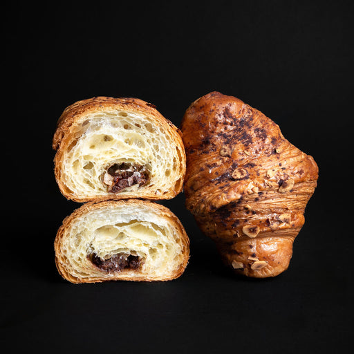 specialty pastry - hazelnut pain au chocolat from Chez Christophe patisserie and cafe, top pastries in Burnaby and White Rock, near Vancouver, BC