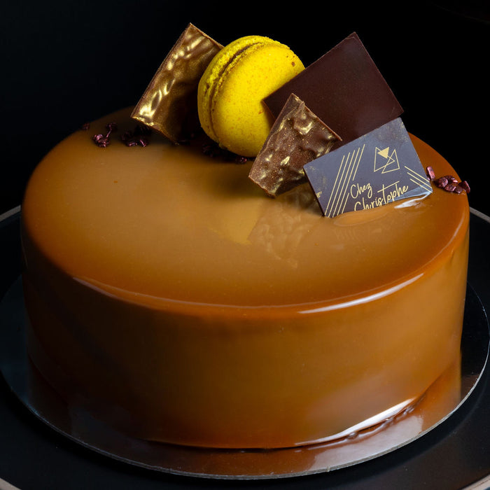 chocolate mango cake - best cakes Metro Vancouver. Chez Christophe artisan cake and dessert shop in Burnaby and White Rock, near Vancouver, BC