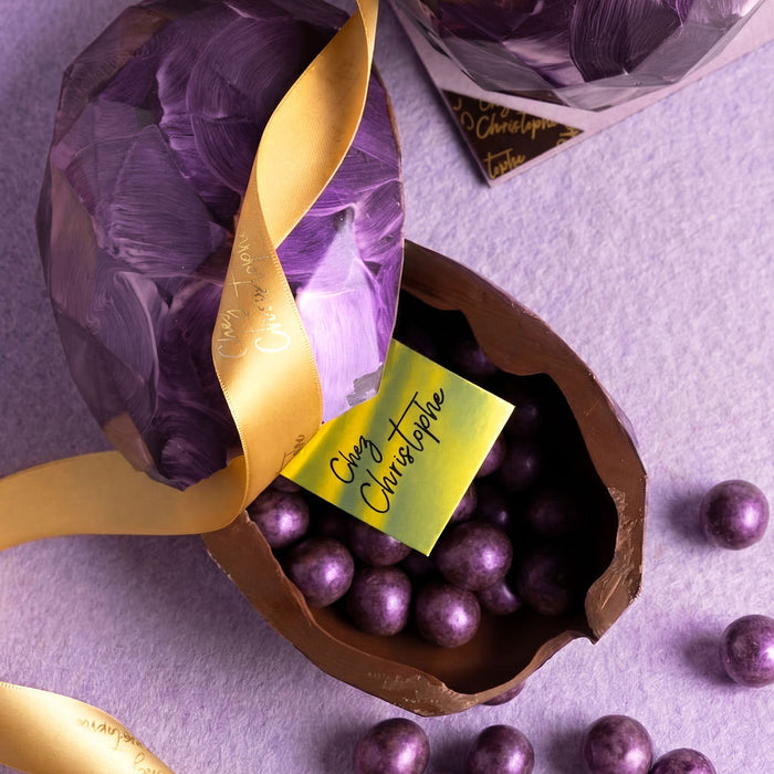 Artisan Easter chocolate egg filled Canadian company Chez Christophe chocolate shop in Burnaby and White Rock, near vancouver, bc.