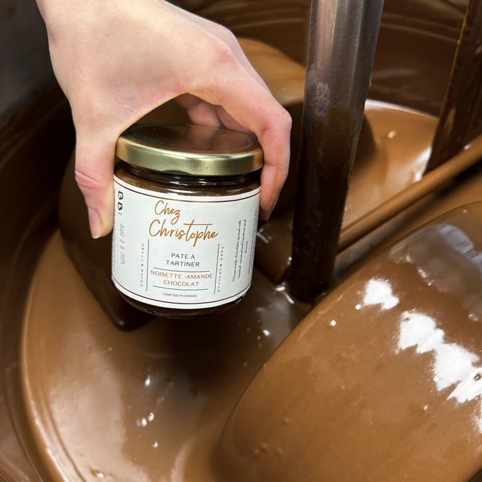 small batch hazelnut chocolate spread made in Canada,, Chez Christophe Patisserie in Burnaby and White Rock, BC