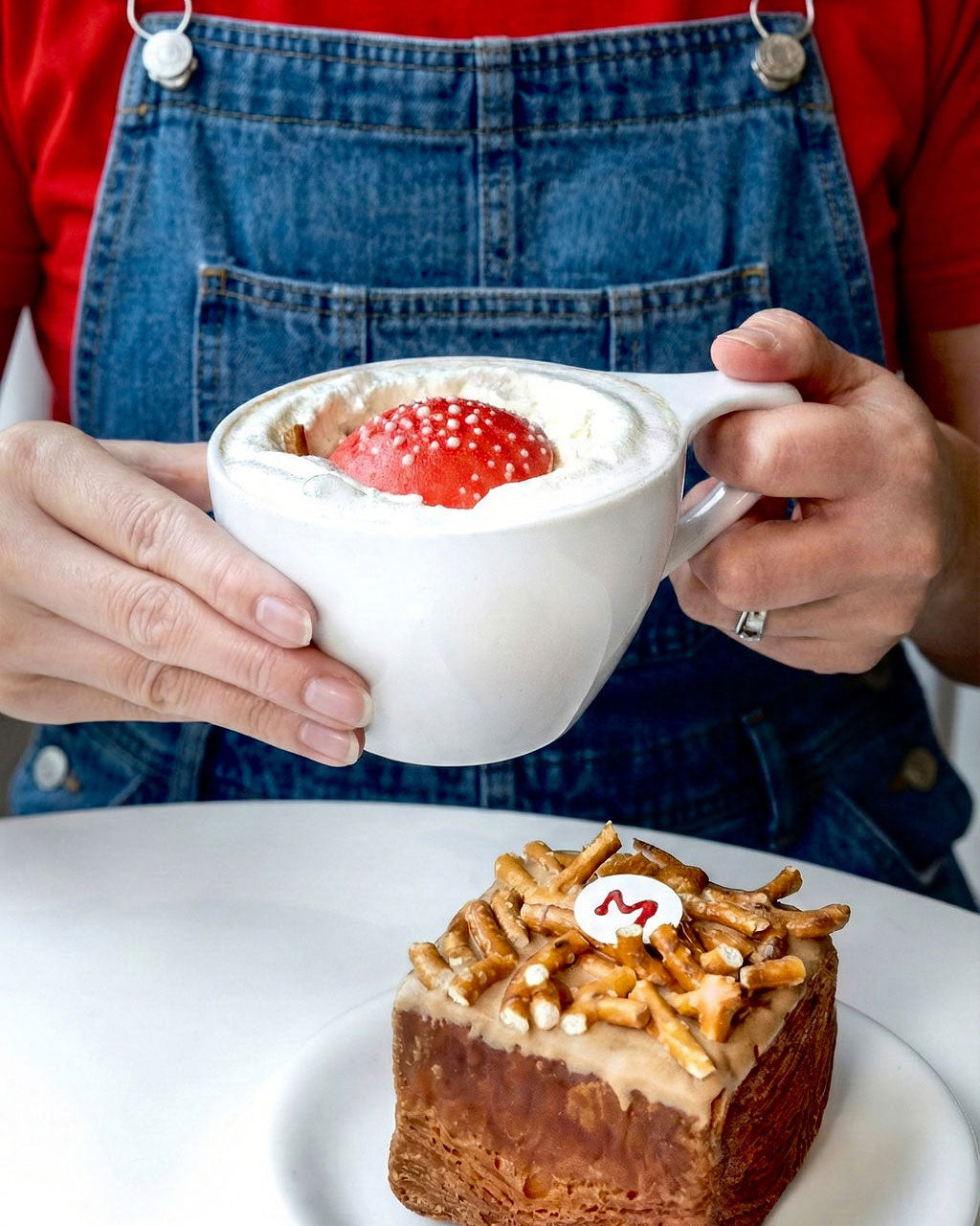 Vancouver Hot Chocolate Festival - Cookies and Cream hot chocolate, Mario Bros inspired drink from Chez Christophe cafe and bakery in Burnaby and white rock, near Vancouver, bc